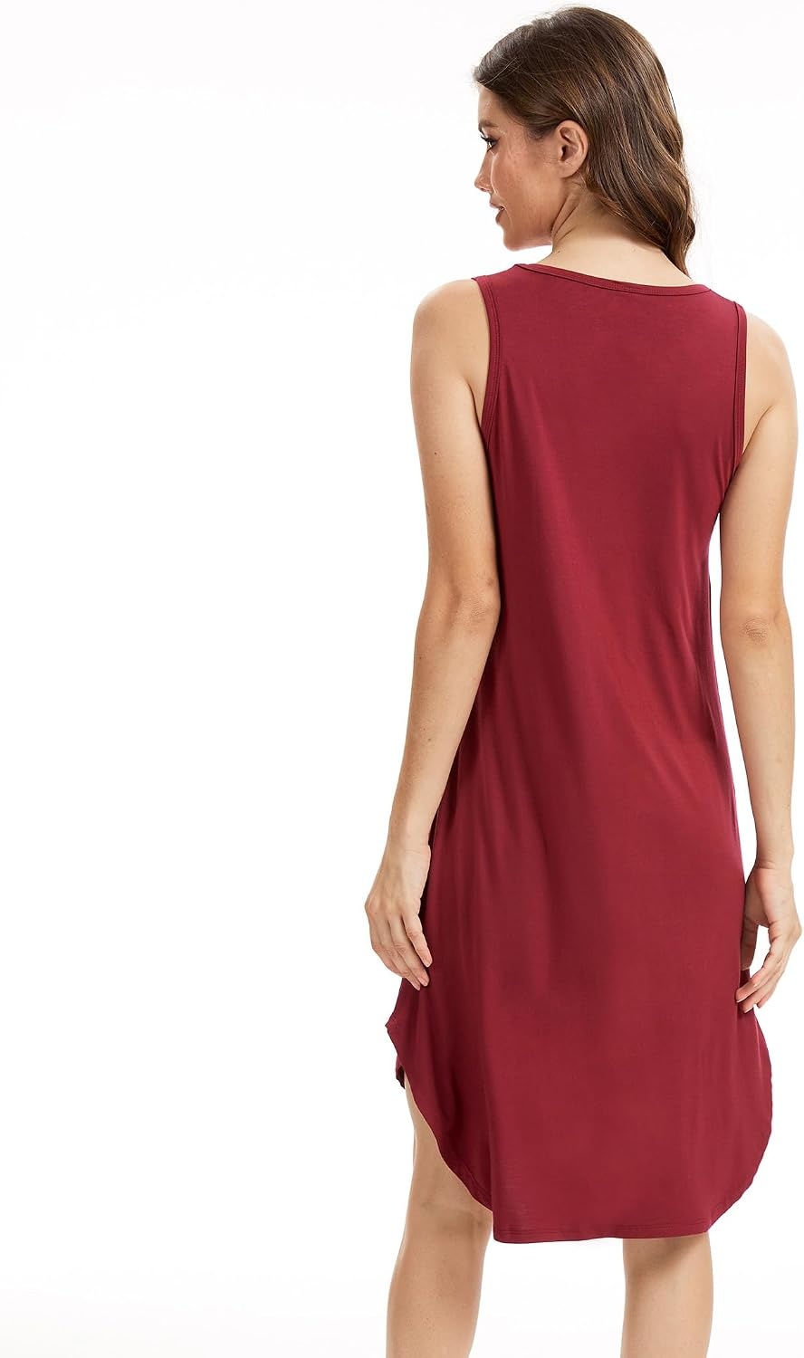image:imageGYS Bamboo Viscose Sleeveless Nightgowns for Women Wine XXLarge Plus Lightweight Comfy Night Dress Pajamas Summer Cooling Moisture Wicking Sleep Shirt for Hot Sleeper Soft Tank Night Sweats