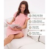 GYS Bamboo Viscose Nightgowns for Women Short Sleeve Sleep Shirts Crew Neck Sleepwear Soft Ladies Pajama Dress(Dusky Pink)
