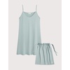 GYS Bamboo Viscose Sleeveless Nightgowns for Women | Cooling Slip Dress for Hot Sleepers, Adjustable Spaghetti Strap Night Shirts, Moisture-Wicking, Soft Sleepdress(Light Greyish Green)