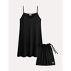 GYS Bamboo Viscose Sleeveless Nightgowns for Women | Cooling Slip Dress for Hot Sleepers, Adjustable Spaghetti Strap Night Shirts, Moisture-Wicking, Soft Sleepdress(Black)