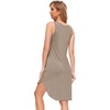 GYS Bamboo Viscose Sleeveless Nightgowns for Women, Camel, Small | Lightweight Comfy Night Dress Pajamas, Summer Cooling Moisture Wicking Sleep Shirt for Hot Sleeper, Soft Tank Night Sweats
