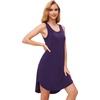 GYS Bamboo Viscose Sleeveless Nightgowns for Women, Deep Purple, X-Large | Lightweight Comfy Night Dress Pajamas, Summer Cooling Moisture Wicking Sleep Shirt for Hot Sleeper, Soft Tank Night Sweats