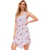 GYS Bamboo Viscose Sleeveless Nightgowns for Women, Grey Peony, Small | Lightweight Comfy Night Dress Pajamas, Summer Cooling Moisture Wicking Sleep Shirt for Hot Sleeper, Soft Tank Night Sweats