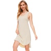 GYS Bamboo Viscose Sleeveless Nightgowns for Women, Heather Beige, X-Large | Lightweight Comfy Night Dress Pajamas, Summer Cooling Moisture Wicking Sleep Shirt for Hot Sleeper, Soft Tank Night Sweats