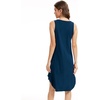 GYS Bamboo Viscose Sleeveless Nightgowns for Women, Ink Blue, Small | Lightweight Comfy Night Dress Pajamas, Summer Cooling Moisture Wicking Sleep Shirt for Hot Sleeper, Soft Tank Night Sweats