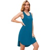 GYS Bamboo Viscose Sleeveless Nightgowns for Women, Teal Blue, Medium | Lightweight Comfy Night Dress Pajamas, Summer Cooling Moisture Wicking Sleep Shirt for Hot Sleeper, Soft Tank Night Sweats