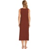 GYS Cooling Bamboo Viscose Long Nightgowns for Women | Moisture-Wicking Sleep Shirt for Night Sweats, Soft Lightweight Sleeveless Night Dress, Crew Neck(Brick Red)