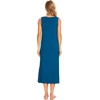 GYS Cooling Bamboo Viscose Long Nightgowns for Women | Moisture-Wicking Sleep Shirt for Night Sweats, Soft Lightweight Sleeveless Night Dress, Crew Neck(Teal Blue)