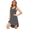 GYS Women’s Bamboo Viscose Sleeveless Nightgowns, Dark Heather Grey, Large | Lightweight Comfy Night Dress Pajamas, Summer Cooling Moisture Wicking Sleep Shirt for Hot Sleeper, Soft Tank Night Sweats