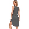 GYS Women’s Bamboo Viscose Sleeveless Nightgowns, Dark Heather Grey, Small | Lightweight Comfy Night Dress Pajamas, Summer Cooling Moisture Wicking Sleep Shirt for Hot Sleeper, Soft Tank Night Sweats