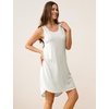 GYS Women’s Bamboo Viscose Sleeveless Nightgowns, Grey White Stripe, Large | Lightweight Comfy Night Dress Pajamas, Summer Cooling Moisture Wicking Sleep Shirt for Hot Sleeper, Soft Tank Night Sweats
