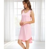 GYS Women’s Bamboo Viscose Sleeveless Nightgowns, Pink White Stripe, Small | Lightweight Comfy Night Dress Pajamas, Summer Cooling Moisture Wicking Sleep Shirt for Hot Sleeper, Soft Tank Night Sweats