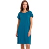 GYS Bamboo Viscose Nightgowns for Women Short Sleeve Sleep Shirts Crew Neck Sleepwear Soft Ladies Pajama Dress(Teal Blue)