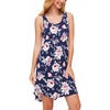 GYS Bamboo Viscose Sleeveless Nightgowns for Women, Navy Peony, X-Large | Lightweight Comfy Night Dress Pajamas, Summer Cooling Moisture Wicking Sleep Shirt for Hot Sleeper, Soft Tank Night Sweats