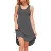 GYS Women’s Bamboo Viscose Sleeveless Nightgowns, Dark Heather Grey, Large | Lightweight Comfy Night Dress Pajamas, Summer Cooling Moisture Wicking Sleep Shirt for Hot Sleeper, Soft Tank Night Sweats