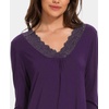 GYS Bamboo Viscose Nightgowns for Women, Long Sleeve V-Neck Night Shirt | Long Nightshirt for Hot Sleepers, Knee-Length Pajama Dress, Ultra-Soft Comfy Sleepshirt(Deep Purple)
