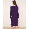 GYS Bamboo Viscose Nightgowns for Women, Long Sleeve V-Neck Night Shirt | Long Nightshirt for Hot Sleepers, Knee-Length Pajama Dress, Ultra-Soft Comfy Sleepshirt(Deep Purple)
