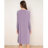 GYS Bamboo Viscose Nightgowns for Women, Long Sleeve V-Neck Night Shirt | Long Nightshirt for Hot Sleepers, Knee-Length Pajama Dress, Ultra-Soft Comfy Sleepshirt(Violet)