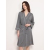 GYS Bamboo Viscose Robes for Women with Pockets | Long Sleeve Knit Kimono Bathrobe, Buttery-Soft, Moisture-Wicking for Night Sweats, Knee Length(Dark Heather Grey)