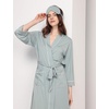 GYS Bamboo Viscose Robes for Women with Pockets | Long Sleeve Knit Kimono Bathrobe, Buttery-Soft, Moisture-Wicking for Night Sweats, Knee Length(Light Greyish Green)