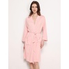 GYS Bamboo Viscose Robes for Women with Pockets | Long Sleeve Knit Kimono Bathrobe, Buttery-Soft, Moisture-Wicking for Night Sweats, Knee Length(Pink)