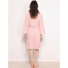 GYS Bamboo Viscose Robes for Women with Pockets | Long Sleeve Knit Kimono Bathrobe, Buttery-Soft, Moisture-Wicking for Night Sweats, Knee Length(Pink)