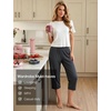 GYS Bamboo Viscose Women’s Pajama Pants, Ultra-Soft Capris with Pockets | Summer Cooling PJ Bottoms, Moisture-Wicking Sleep Bottoms, Comfy, Lightweight, Stretchy Lounge Pants(Midnight Blue)