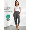 GYS Bamboo Viscose Women’s Pajama Pants, Ultra-Soft Capris with Pockets | Summer Cooling PJ Bottoms, Moisture-Wicking Sleep Bottoms, Comfy, Lightweight, Stretchy Lounge Pants(Dark Grey)