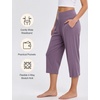 GYS Bamboo Viscose Women’s Pajama Pants, Ultra-Soft Capris with Pockets | Summer Cooling PJ Bottoms, Moisture-Wicking Sleep Bottoms, Comfy, Lightweight, Stretchy Lounge Pants(Lilac Gray 5)