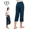 GYS Bamboo Viscose Women’s Pajama Pants, Ultra-Soft Capris with Pockets | Summer Cooling PJ Bottoms, Moisture-Wicking Sleep Bottoms, Comfy, Lightweight, Stretchy Lounge Pants(Ink Blue)