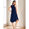 GYS Women’s Bamboo Viscose Pleated Tank Nightgown | Cooling & moisture wicking, Lightweight, for hot sleepers, Sleeveless, Stretch soft, Comfortable & breathable(Navy)