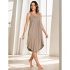 GYS Women’s Bamboo Viscose Pleated Tank Nightgown | Cooling & moisture wicking, Lightweight, for hot sleepers, Sleeveless, Stretch soft, Comfortable & breathable(Camel)