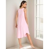 GYS Women’s Bamboo Viscose Pleated Tank Nightgown | Cooling & moisture wicking, Lightweight, for hot sleepers, Sleeveless, Stretch soft, Comfortable & breathable(Pink)