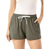 GYS Women’s Bamboo Viscose Lounge Pajama Shorts with Pockets | Cooling & moisture wicking, Comfortable & breathable, , Bamboo cotton blend, Stretch soft, for active & casual wear(Greyish Green)