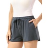 GYS Women’s Bamboo Viscose Lounge Pajama Shorts with Pockets | Cooling & moisture wicking, Comfortable & breathable, , Bamboo cotton blend, Stretch soft, for active & casual wear(Charoal)
