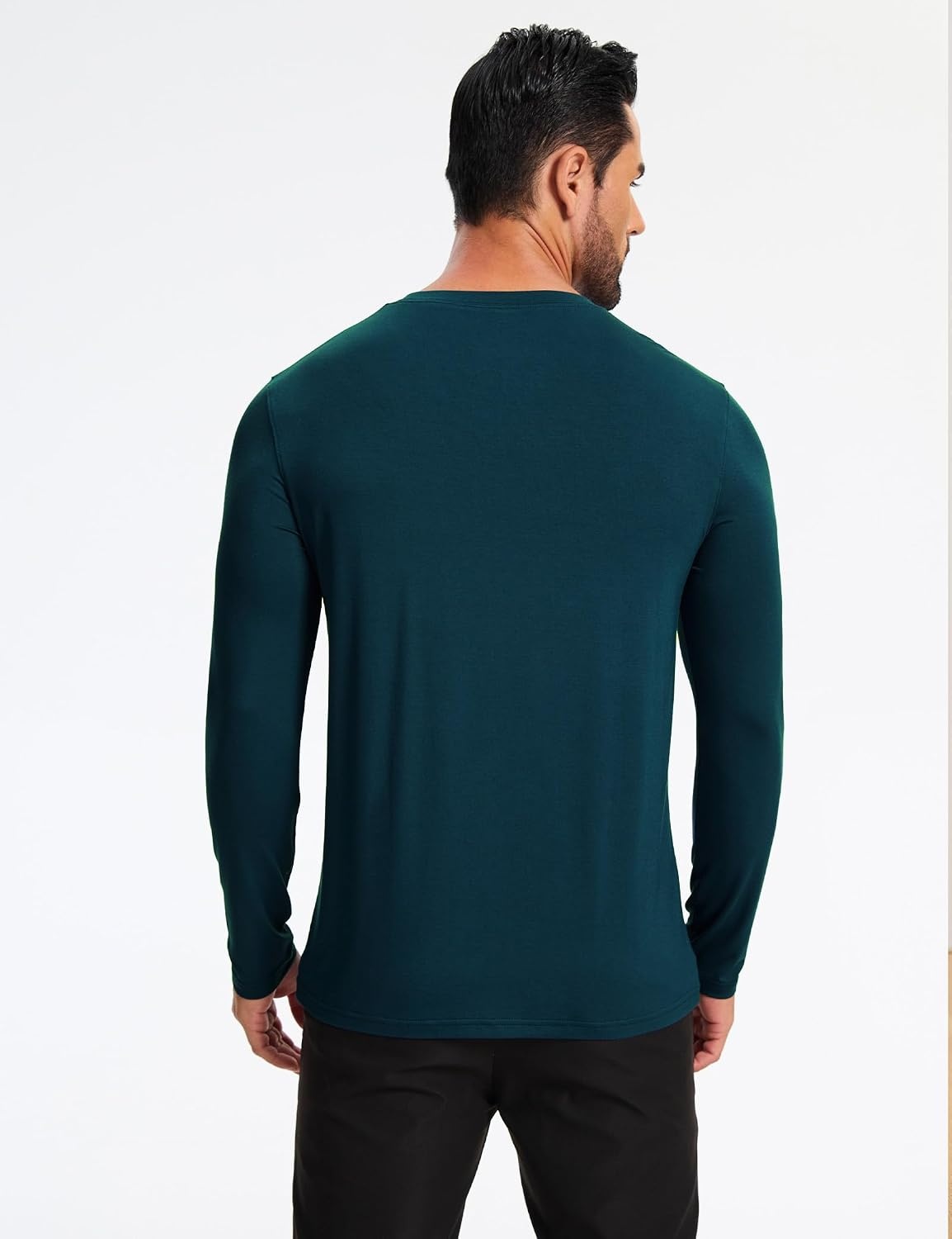 image:imageGYS Mens Bamboo Viscose Pajama Top Cooling Long Sleeve Shirts Moisture wicking Breathable Tagless Cloudsoft Relaxed fit for hot sleepers amp night sweatsIndigo