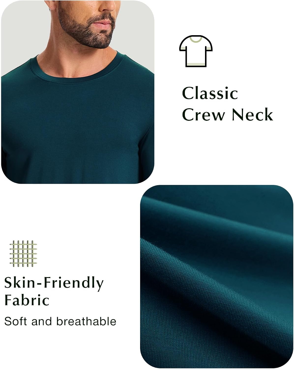 image:imageGYS Mens Bamboo Viscose Pajama Top Cooling Long Sleeve Shirts Moisture wicking Breathable Tagless Cloudsoft Relaxed fit for hot sleepers amp night sweatsIndigo