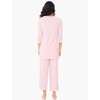 GYS Bamboo Viscose Capri Pajamas for Women Set, Soft 3/4 Sleeve Sleepwear | Long Tops and Capri Pants Set, Moisture-Wicking PJs Set for Night Sweats, Hot Sleepers, Comfy Stretchy Loungewear(Pink)