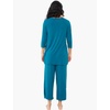 GYS Bamboo Viscose Capri Pajamas for Women Set, Soft 3/4 Sleeve Sleepwear | Long Tops and Capri Pants Set, Moisture-Wicking PJs Set for Night Sweats, Hot Sleepers, Comfy Stretchy Loungewear(Teal Blue)
