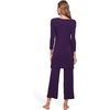 GYS Bamboo Viscose Capri Pajamas for Women Set, Soft 3/4 Sleeve Sleepwear | Long Tops and Capri Pants Set, Moisture-Wicking PJs Set for Night Sweats, Hot Sleepers, Comfy Stretchy Loungewear(Purple)