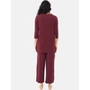 GYS Bamboo Viscose Capri Pajamas for Women Set, Soft 3/4 Sleeve Sleepwear | Long Tops and Capri Pants Set, Moisture-Wicking PJs Set for Night Sweats, Hot Sleepers, Comfy Stretchy Loungewear(Ficus Red)
