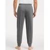 GYS Bamboo Viscose Mens Pajama Pants with Pockets | Cooling for Hot Sleepers, Jogger Style, Silky Soft, Lightweight Lounge Sleep Bottoms, Drawstring(Dark Heather Grey)