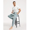 GYS Bamboo Viscose Mens Pajama Pants with Pockets | Cooling for Hot Sleepers, Jogger Style, Silky Soft, Lightweight Lounge Sleep Bottoms, Drawstring(Light Greyish Green)