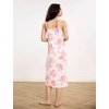 GYS Bamboo Viscose Women’s Nightgowns Sexy Sleeveless V-neck Sleepwear | Silky, Breathable, Lightweight, Cooling, Adjustable Spaghetti Straps Sleepshirts, Below-Knee Loose Summer Dress for Women(Peony)