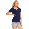 GYS Bamboo Viscose Women’s Pajama Tops, Lightweight Cooling Basic T-Shirt | Moisture-Wicking Tees, Crew Neck Lounge Top, Soft Short Sleeve Sleep Shirts, Comfy Stretchy PJ Tops(Navy)