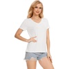 GYS Bamboo Viscose Women’s Pajama Tops, Lightweight Cooling Basic T-Shirt | Moisture-Wicking Tees, Crew Neck Lounge Top, Soft Short Sleeve Sleep Shirts, Comfy Stretchy PJ Tops(White)