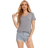 GYS Bamboo Viscose Women’s Pajama Tops, Lightweight Cooling Basic T-Shirt | Moisture-Wicking Tees, Crew Neck Lounge Top, Soft Short Sleeve Sleep Shirts, Comfy Stretchy PJ Tops(Heather Grey)