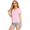 GYS Bamboo Viscose Women’s Pajama Tops, Lightweight Cooling Basic T-Shirt | Moisture-Wicking Tees, Crew Neck Lounge Top, Soft Short Sleeve Sleep Shirts, Comfy Stretchy PJ Tops(Pink)