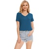 GYS Bamboo Viscose Women’s Pajama Tops, Lightweight Cooling Basic T-Shirt | Moisture-Wicking Tees, Crew Neck Lounge Top, Soft Short Sleeve Sleep Shirts, Comfy Stretchy PJ Tops(Teal Blue)
