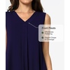 GYS Cooling Bamboo Viscose Sleeveless Nightgowns for Women | V Neck Sleep Shirt, Moisture-Wicking for Hot Sleepers & Night Sweats, Lightweight Night Shirts, Buttery Soft, Knee-Length(C- Navy)